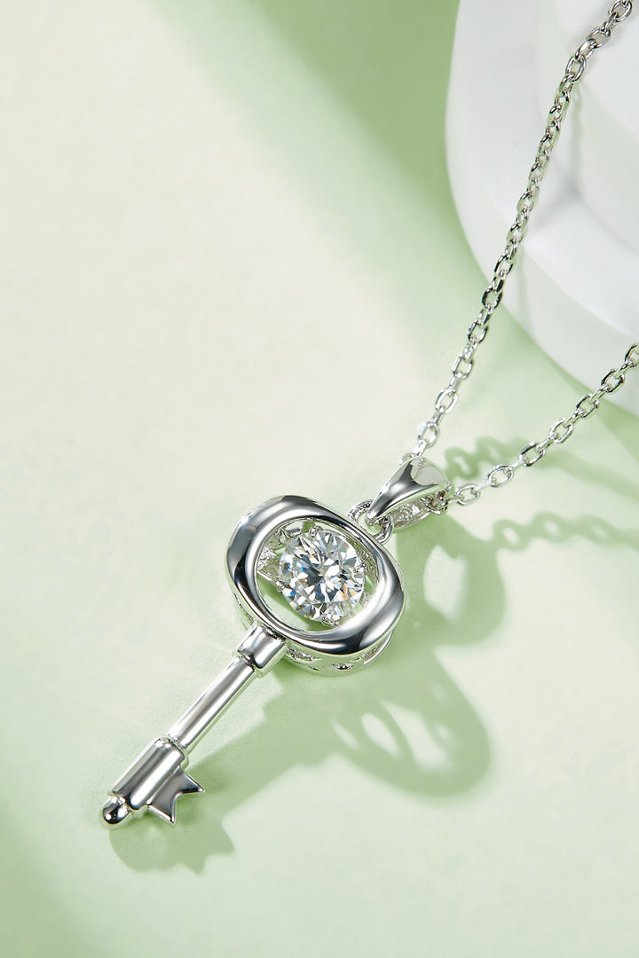 Bella Moissanite Key Pendant Necklace - Cheeky Chic Boutique