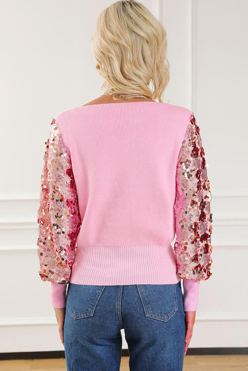 Sweethearts Sequin Sweater - Cheeky Chic Boutique