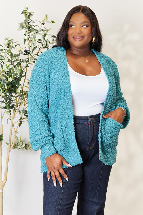 Falling For You Teal Cardigan - Cheeky Chic Boutique