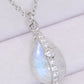 Natural Moonstone and Zircon Pendant Necklace - Cheeky Chic Boutique