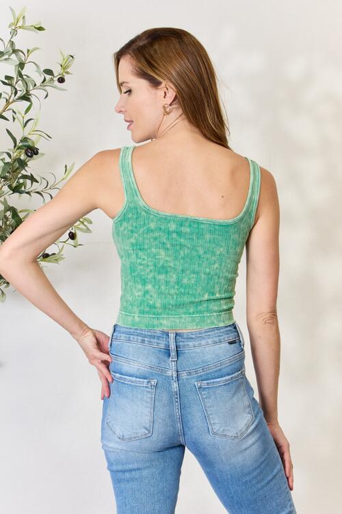 Hard to Please Washed Ribbed Tank - Cheeky Chic Boutique