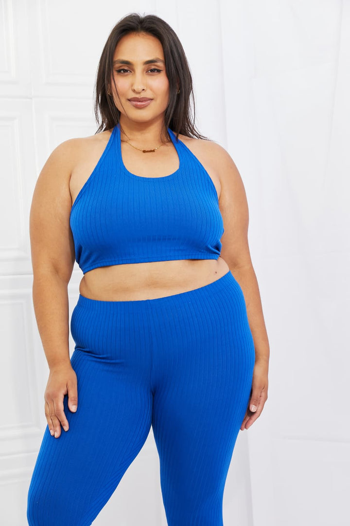 Capella On The Daily Full Size Halter Crop Top and Leggings Set - Cheeky Chic Boutique
