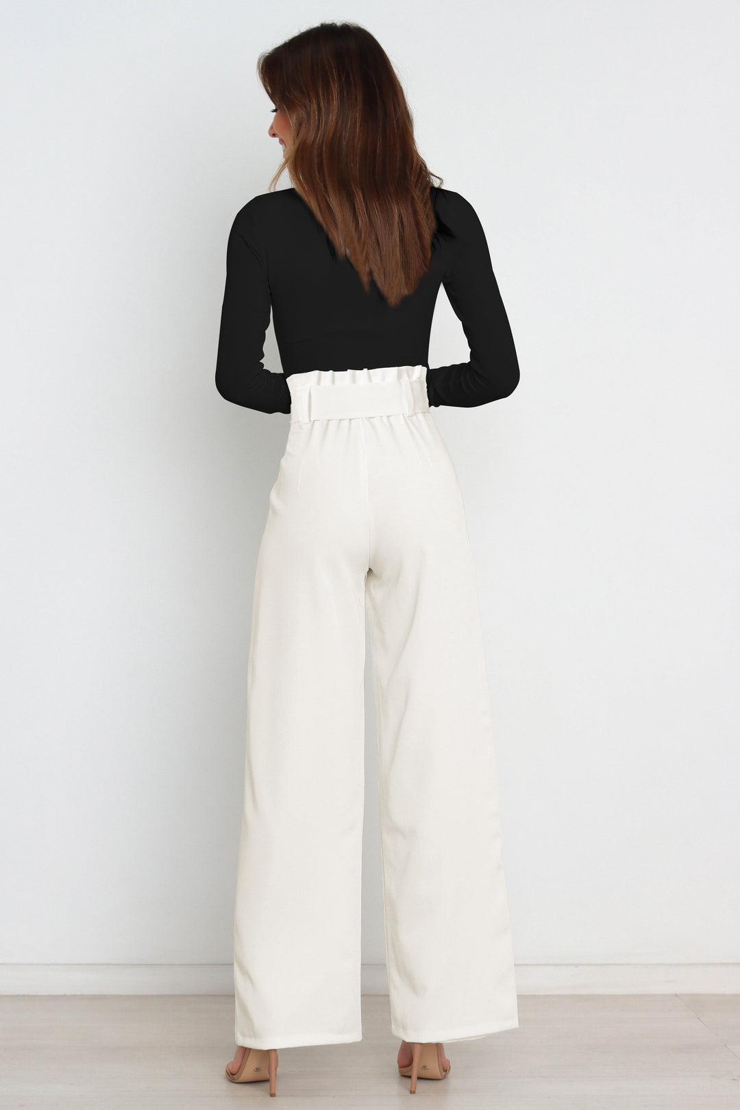 Tie Front Paperbag Wide Leg Pants - Cheeky Chic Boutique