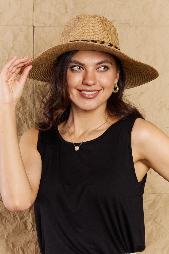 Wild One Leopard Straw Hat - Cheeky Chic Boutique