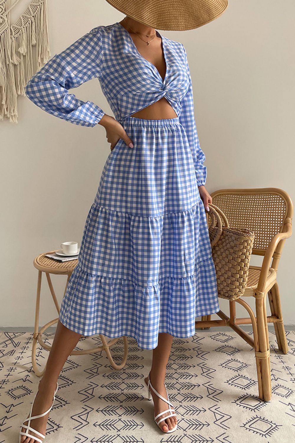 No Place Like Home Plaid Midi Dress - Cheeky Chic Boutique