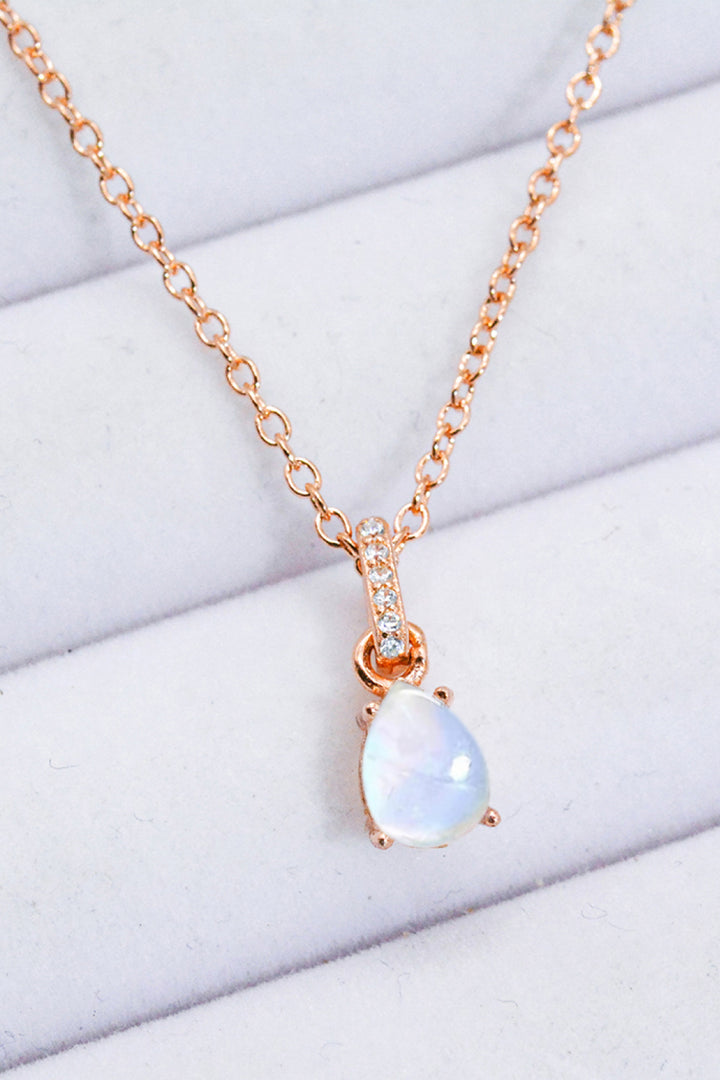 Moonstone Teardrop Pendant Necklace - Cheeky Chic Boutique