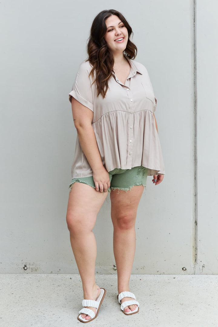 Find Yourself Tencel Babydoll Blouse - Cheeky Chic Boutique