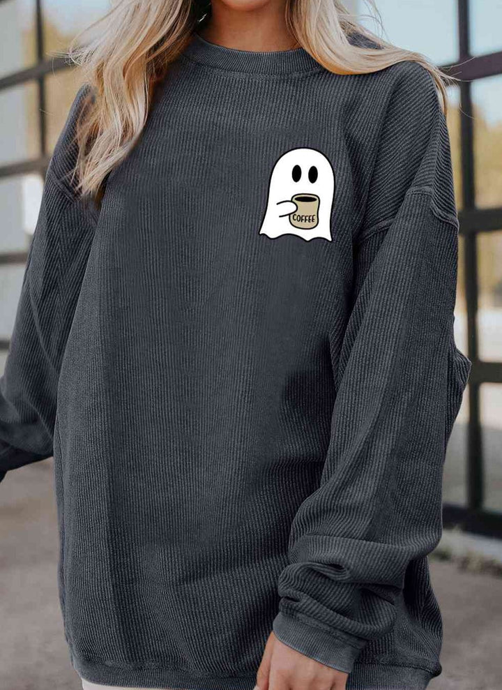 Caffeinated Ghost Graphic Sweatshirt - Cheeky Chic Boutique