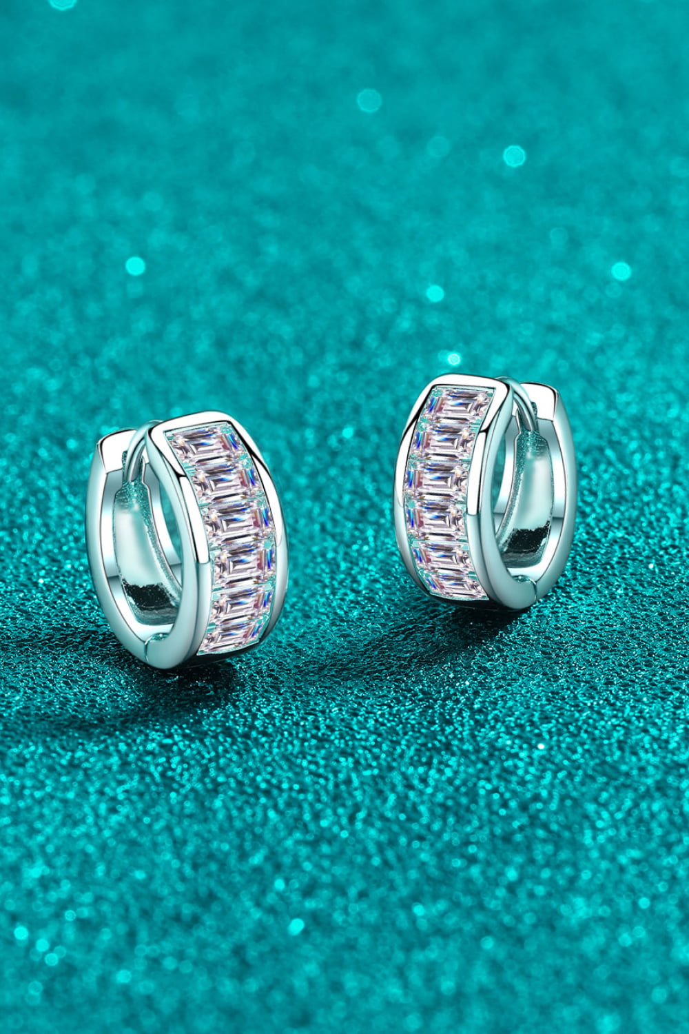 Thea 1.8 Carat Moissanite 925 Sterling Silver Huggie Earrings - Cheeky Chic Boutique