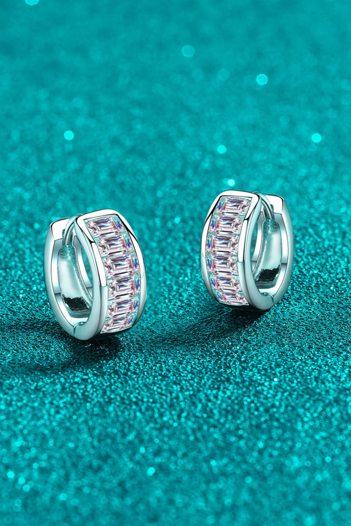 Thea 1.8 Carat Moissanite 925 Sterling Silver Huggie Earrings - Cheeky Chic Boutique