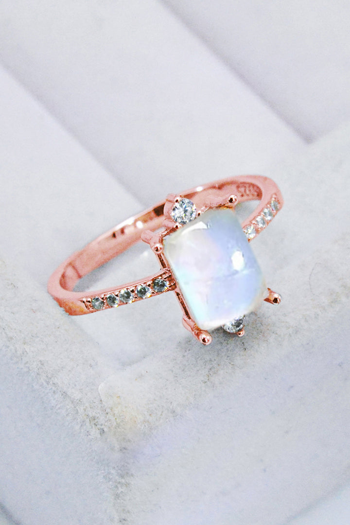 925 Sterling Silver Square Moonstone Ring - Cheeky Chic Boutique