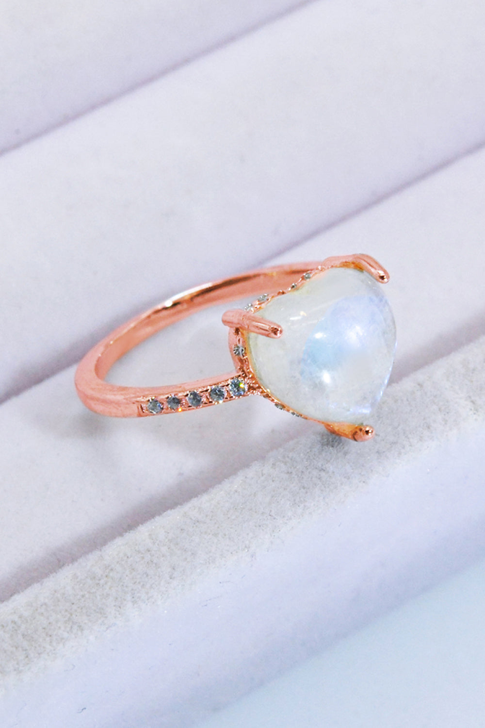 Heart-Shaped Natural Moonstone Ring - Cheeky Chic Boutique