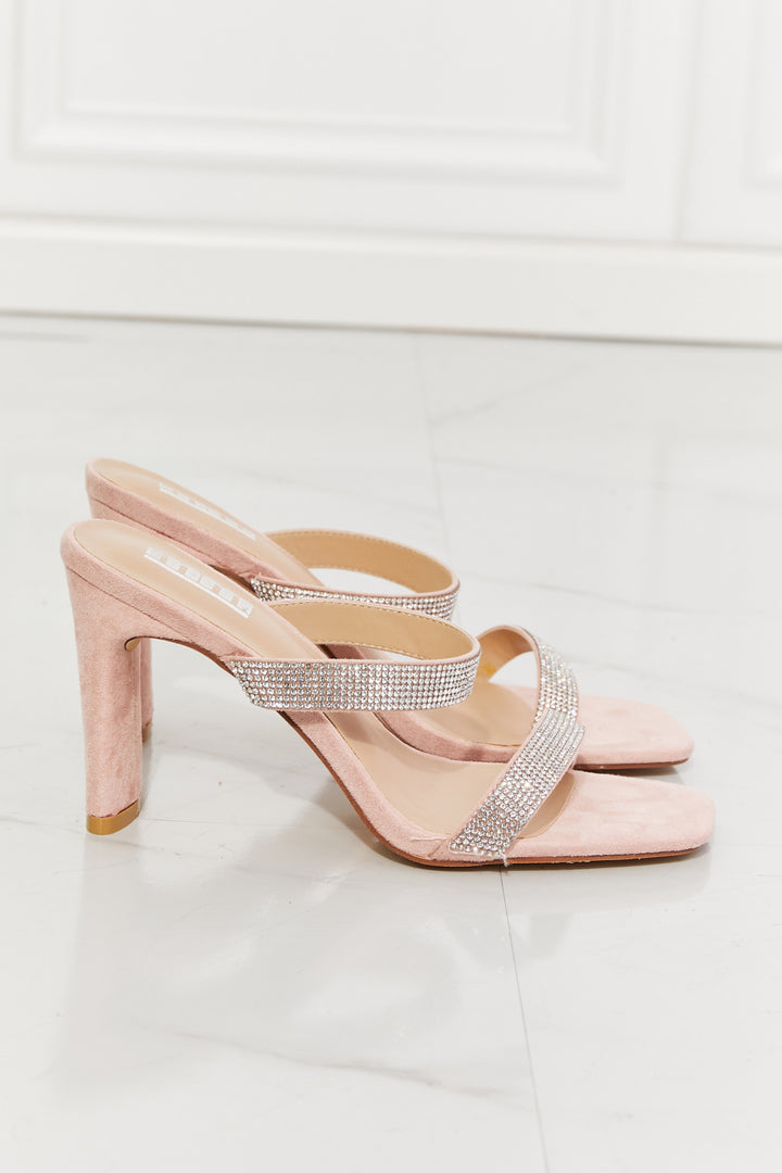 MMShoes Leave A Little Sparkle Rhinestone Block Heel Sandal in Pink - Cheeky Chic Boutique