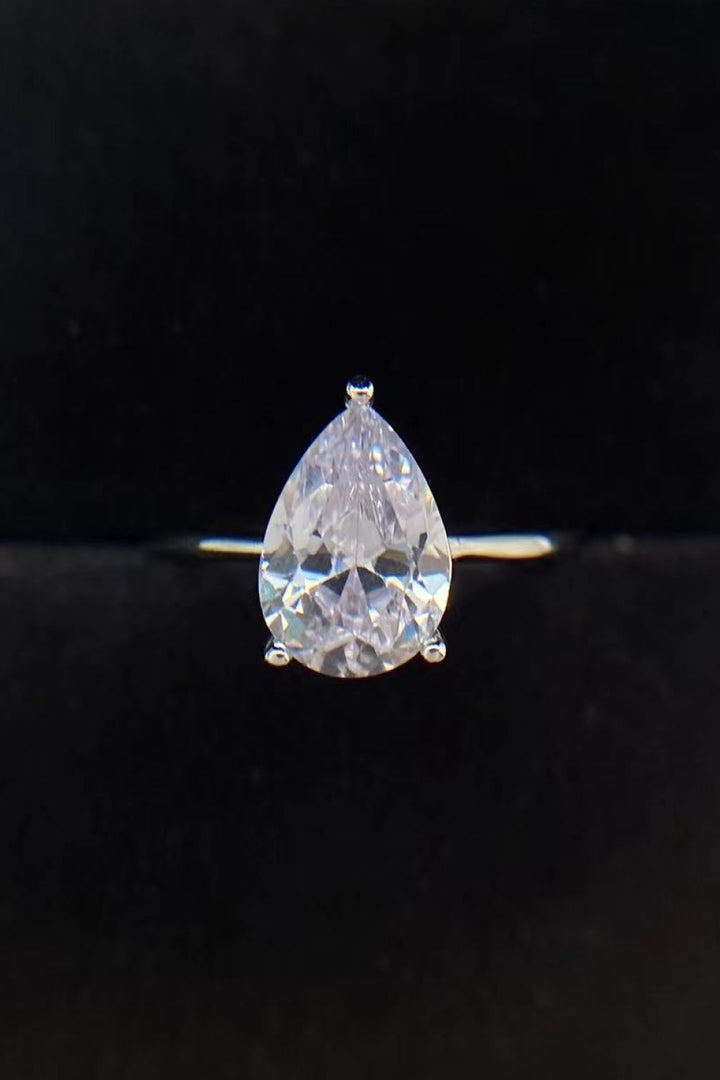 Classic Teardrop 2 Carat Moissanite Ring - Cheeky Chic Boutique
