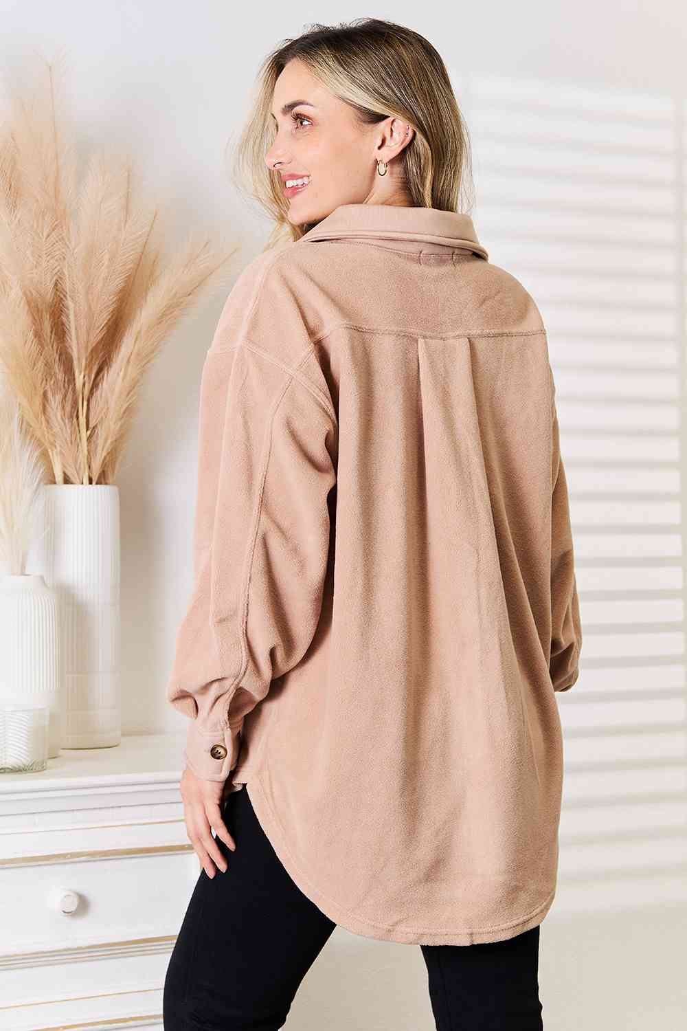 Cozy Girl Light Apricot Shacket - Cheeky Chic Boutique