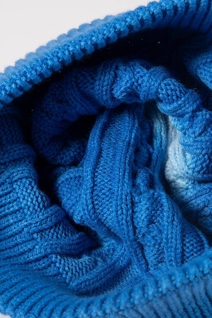 Contrast Tie-Dye Cable-Knit Cuffed Beanie - Cheeky Chic Boutique