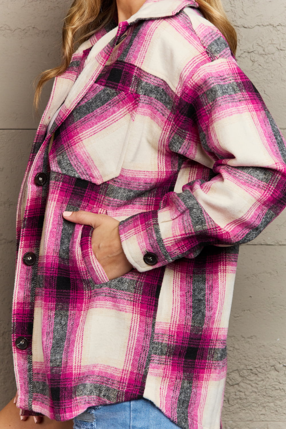 By The Fireplace Plaid Shacket - Cheeky Chic Boutique