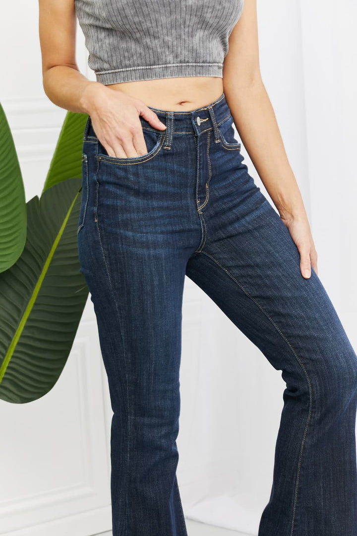 Judy Blue Tiffany Full Size Mid Rise Flare Jeans - Cheeky Chic Boutique