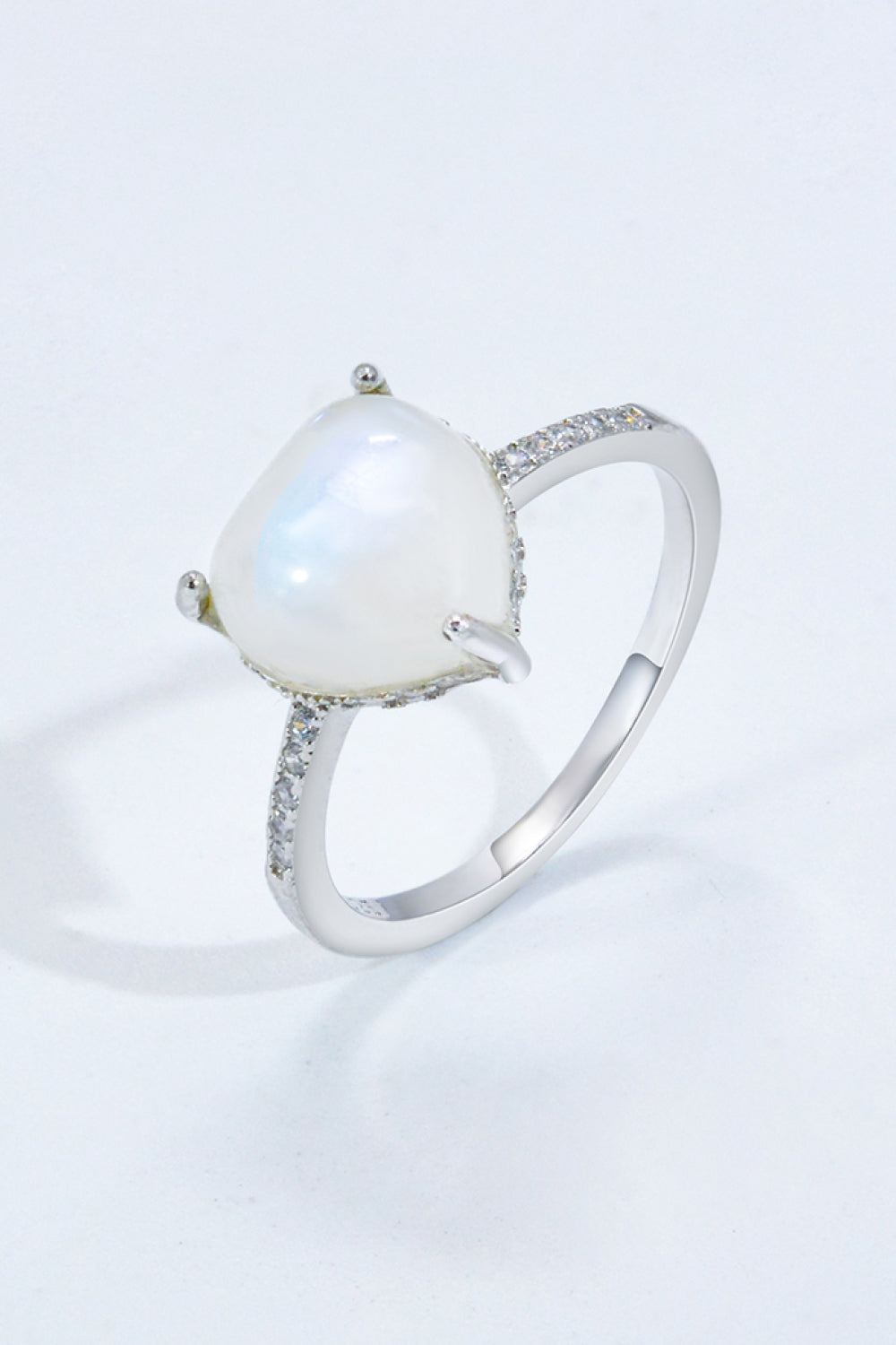 Heart-Shaped Natural Moonstone Ring - Cheeky Chic Boutique