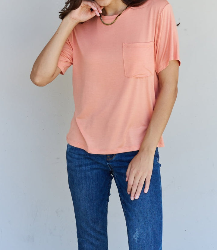 Keep It Simple Oversized Pocket Tee - Cheeky Chic Boutique