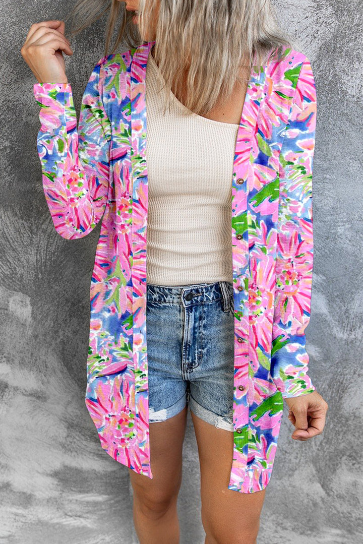 Flower Power Floral Cardigan - Cheeky Chic Boutique