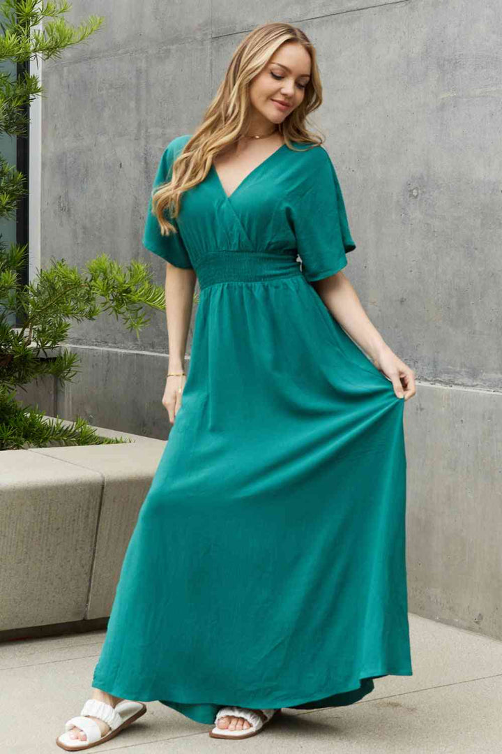 ODDI Full Size Woven Wrap Maxi Dress - Cheeky Chic Boutique