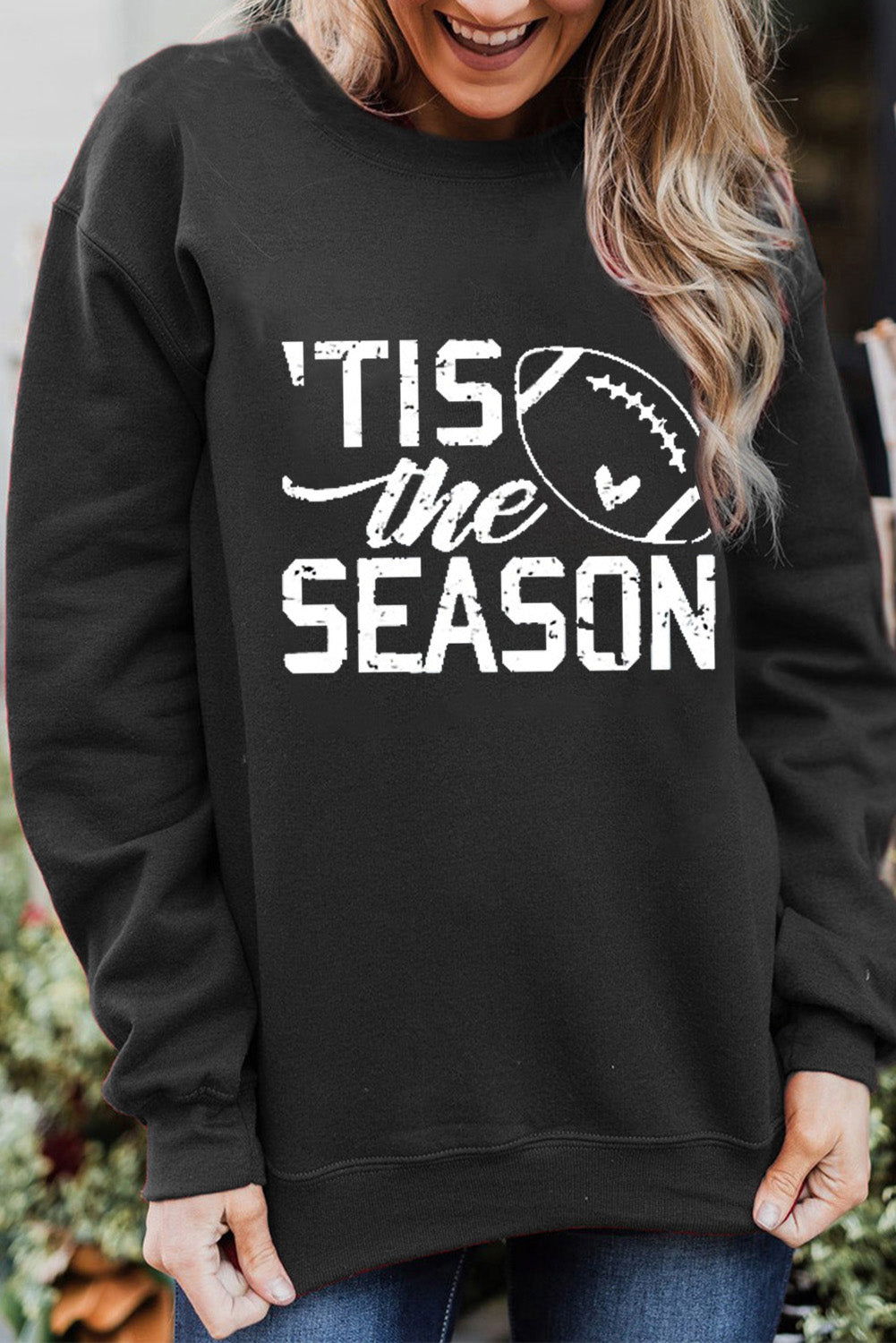 Tis the Season Football Graphic Sweatshirt - Cheeky Chic Boutique