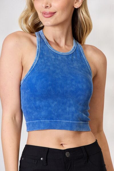 Feeling the Blues Ribbed Tank - Cheeky Chic Boutique