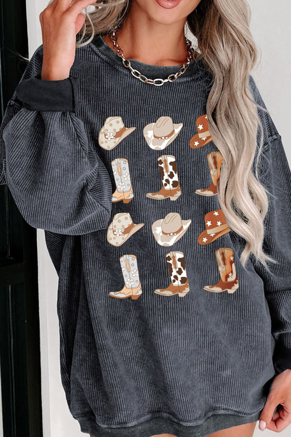 Western Vibes Graphic Sweatshirt - Cheeky Chic Boutique