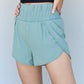 Ninexis Stay Active High Waistband Active Shorts in Pastel Blue - Cheeky Chic Boutique