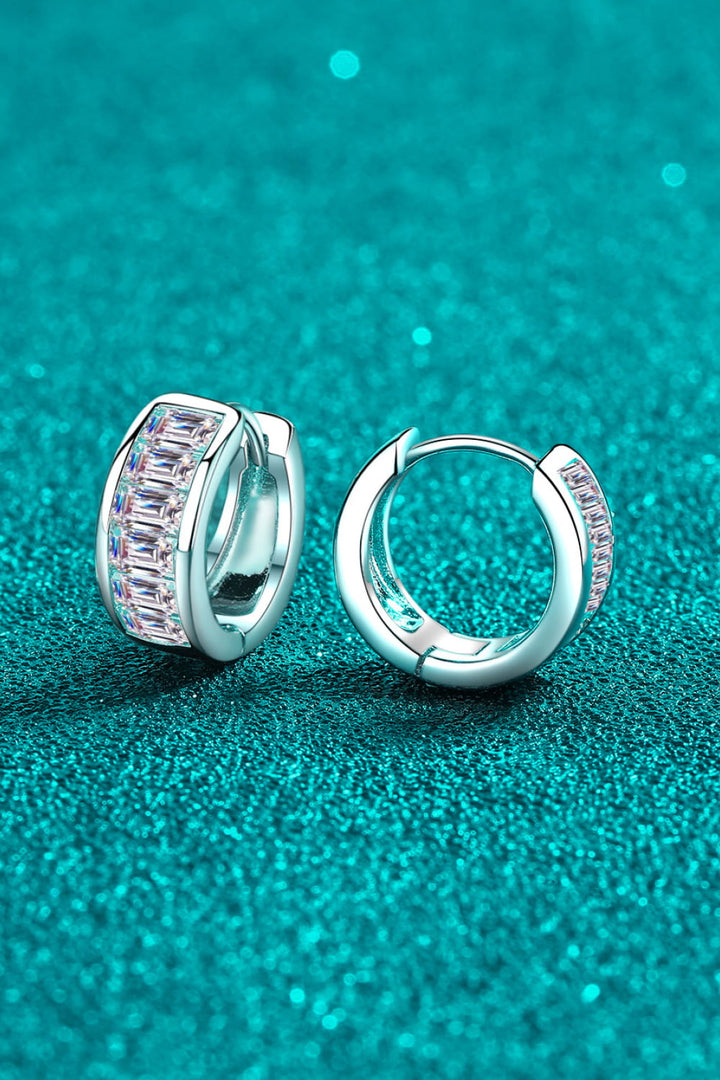 Thea 1.8 Carat Moissanite 925 Sterling Silver Huggie Earrings - Cheeky Chic Boutique