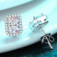 1 Carat Moissanite Rhodium-Plated Square Stud Earrings - Cheeky Chic Boutique
