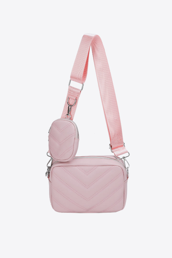 PU Leather Shoulder Bag with Small Purse - Cheeky Chic Boutique