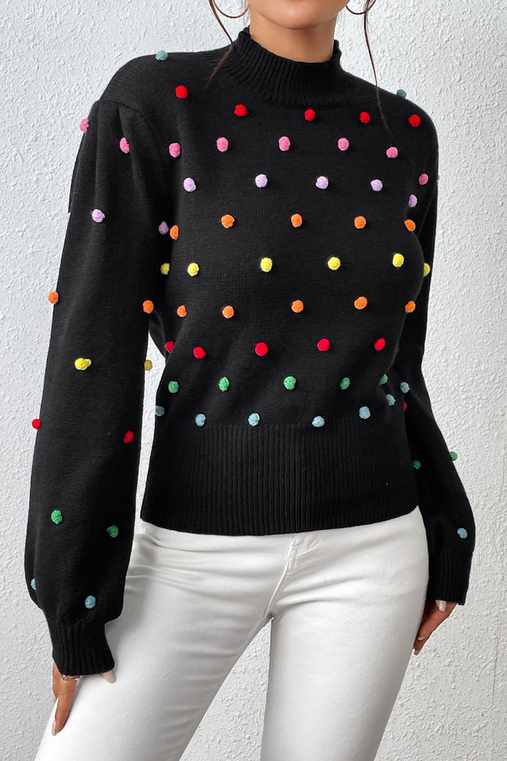 Over the Rainbow Pom Sweater - Cheeky Chic Boutique