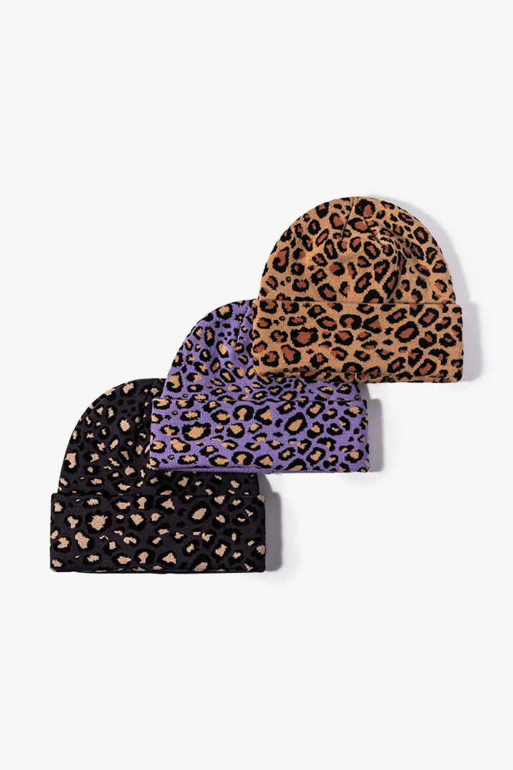 Leopard Pattern Cuffed Beanie - Cheeky Chic Boutique