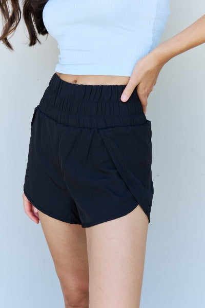 Ninexis Stay Active High Waistband Active Shorts in Black - Cheeky Chic Boutique
