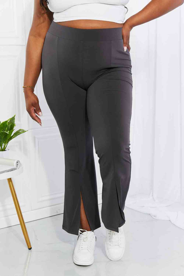 Zenana Full Size First Class High Rise Slit Flare Pants - Cheeky Chic Boutique