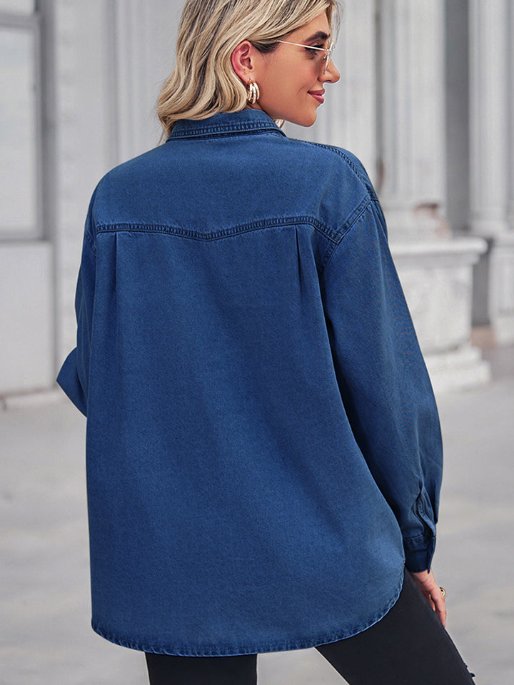 Saturday Night Denim Shirt - Cheeky Chic Boutique