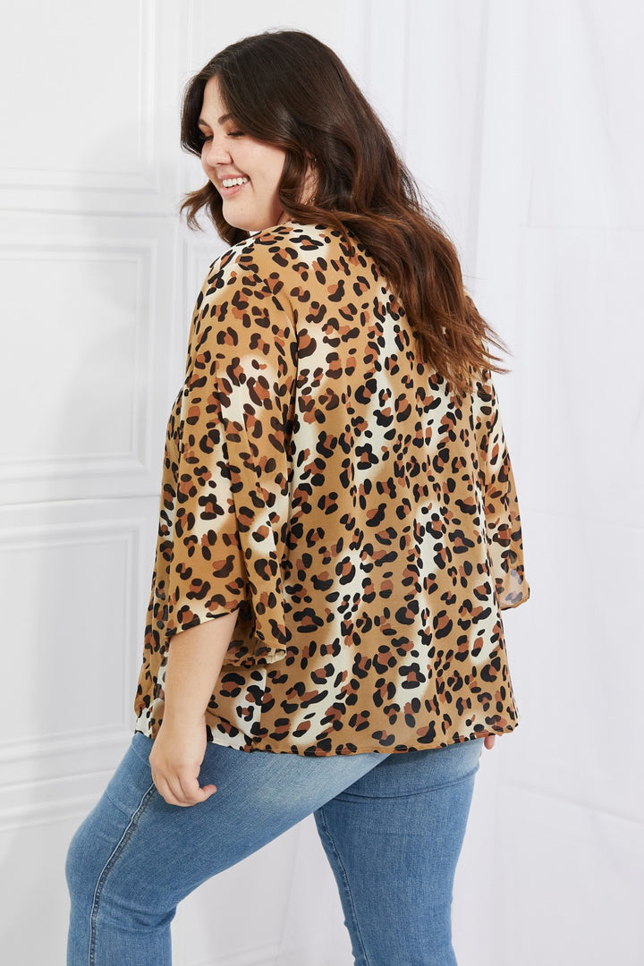 Melody Wild Muse Full Size Animal Print Kimono in Camel - Cheeky Chic Boutique