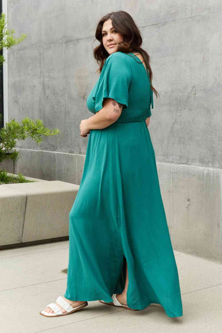 ODDI Full Size Woven Wrap Maxi Dress - Cheeky Chic Boutique