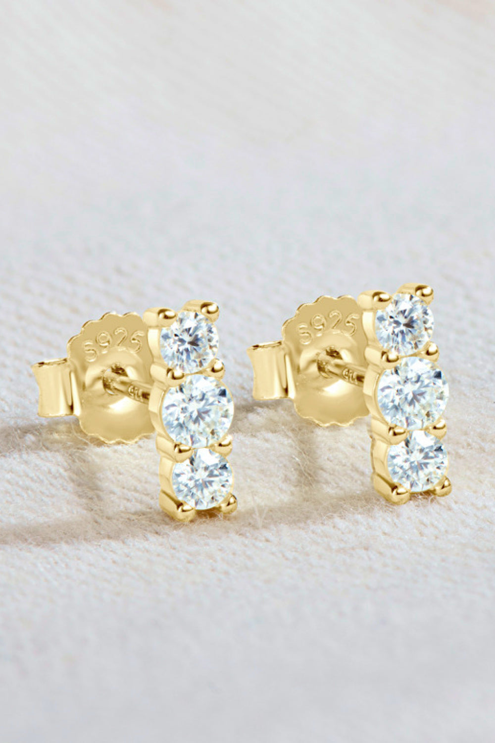 Heartbeat Rhythm 925 Sterling Silver Moissanite Stud Earrings - Cheeky Chic Boutique