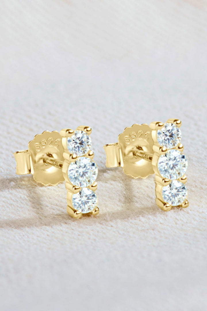 Heartbeat Rhythm 925 Sterling Silver Moissanite Stud Earrings - Cheeky Chic Boutique