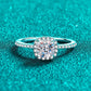 Michelle 1 Carat Moissanite 925 Sterling Silver Halo Ring - Cheeky Chic Boutique