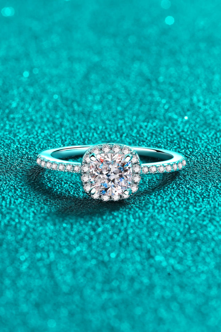 Michelle 1 Carat Moissanite 925 Sterling Silver Halo Ring - Cheeky Chic Boutique