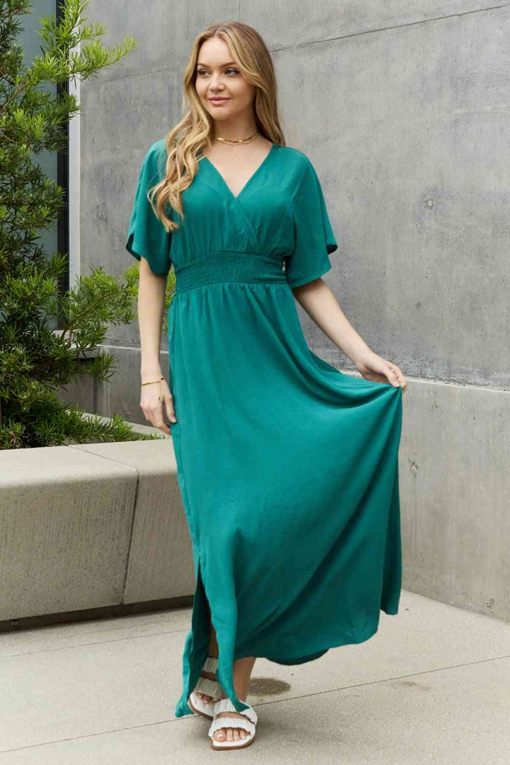 ODDI Full Size Woven Wrap Maxi Dress - Cheeky Chic Boutique