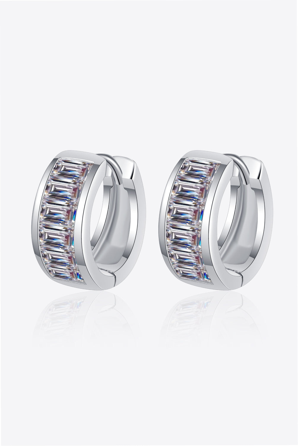 Thea 1.8 Carat Moissanite 925 Sterling Silver Huggie Earrings - Cheeky Chic Boutique