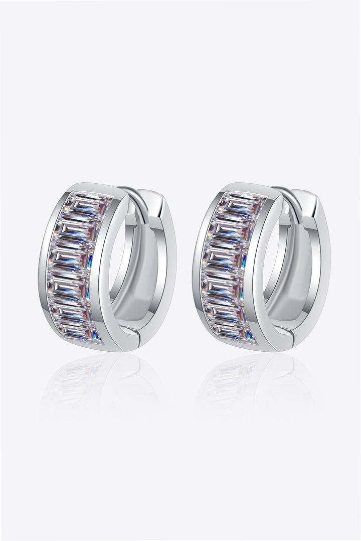Thea 1.8 Carat Moissanite 925 Sterling Silver Huggie Earrings - Cheeky Chic Boutique