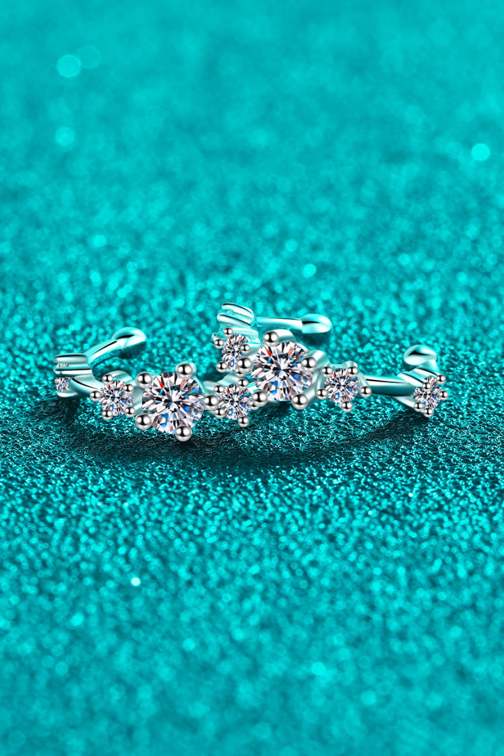 Kora Moissanite Rhodium-Plated Cuff Earrings - Cheeky Chic Boutique