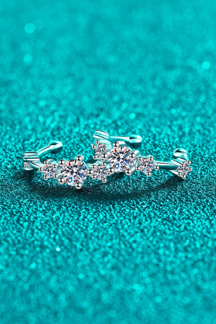 Kora Moissanite Rhodium-Plated Cuff Earrings - Cheeky Chic Boutique