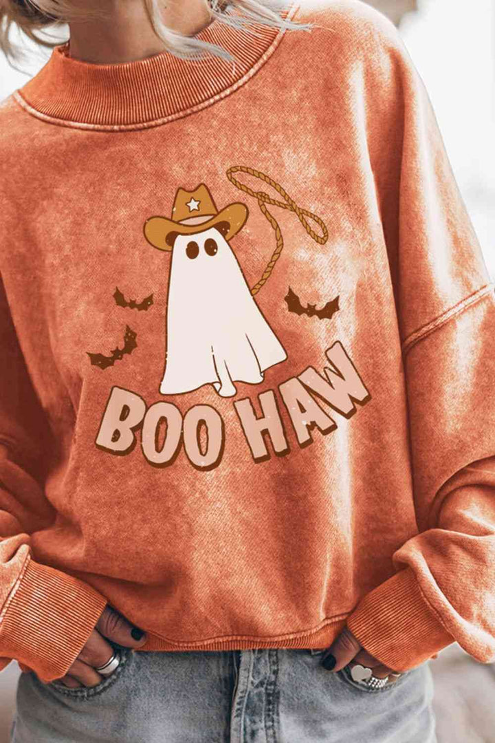 Boo Haw Ghost Graphic Sweatshirt - Cheeky Chic Boutique